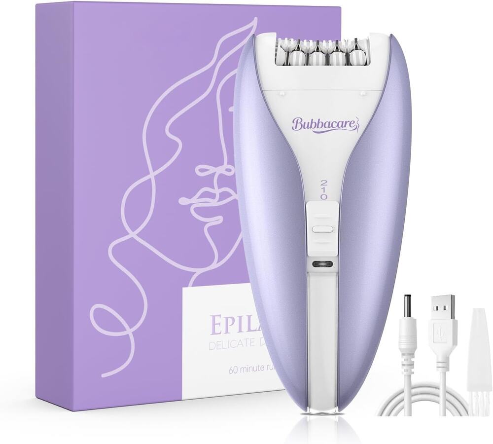 Silent Epilator for Women, 2-Speed Facial & Body Hair Remover, Smooth (Purple)